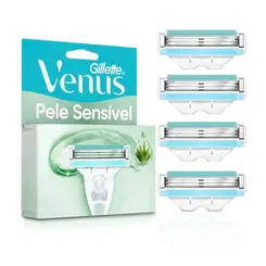CARGA APARELHO DE BARBEAR COM 4 UNIDADES ALOE VERA VENUS GILLETTE