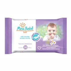 TOALHA UMEDECIDA SOFT COM 50 UNIDADES MEU BEBE