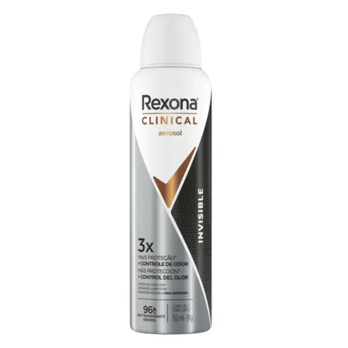 DESODORANTE AEROSSOL INVISIBLE ANTI MANCHAS CLINICAL REXONA 150ML