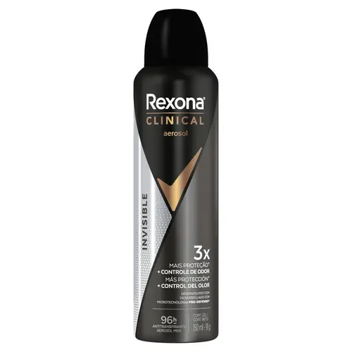 DESODORANTE AEROSSOL INVISIBLE CLINICAL REXONA 150ML