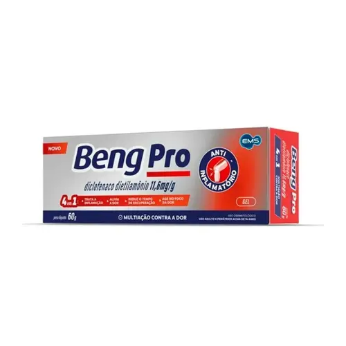 BENG PRO GEL 60G DICLOFENACO DIETILAMONIO 4 EM 1