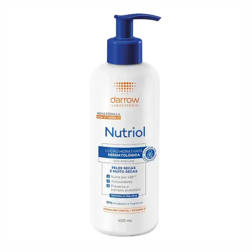 LOÇAO HIDRATANTE PELE SECA SEM PERFUME NUTRIOL DARROW 400ML