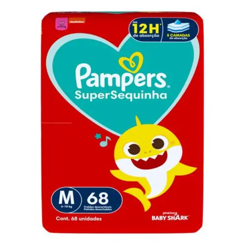FRALDA M COM 68 UNIDADES SUPERSEQUINHA PAMPERS