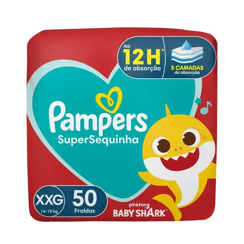 FRALDA XXG COM 50 UNIDADES SUPERSEQUINHA PAMPERS