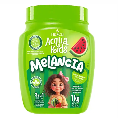 CREME PARA PENTEAR 3 EM 1 MELANCIA ACQUA KIDS NAZCA 1KG