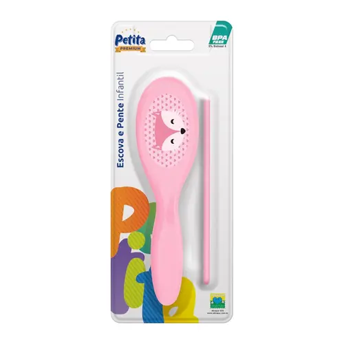 KIT ESCOVA E PENTE ROSA PETITA REF-1162