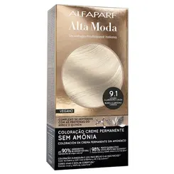 TINTA 9.1 LOURO CLARISSIMO CINZA SEM AMONIA ALTA MODA ALFAPARF
