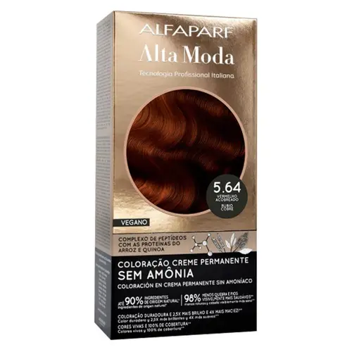 TINTA 5.64 VERMELHO ACOBREADO SEM AMONIA ALTA MODA ALFAPARF