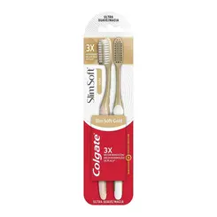 ESCOVA DE DENTE SLIMSOFT GOLD MACIA COM 2 UNIDADE COLGATE