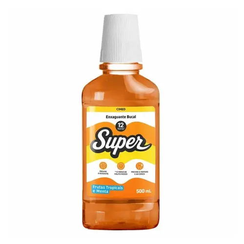 ENXAGUANTE BUCAL FRUTAS TROPICAIS E MENTA SUPER CIMED 500ML