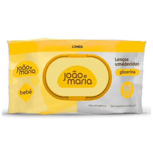 LENCOS UMIDECIDOS GLICERINA COM 90 UNIDADES JOAO E MARIA CIMED