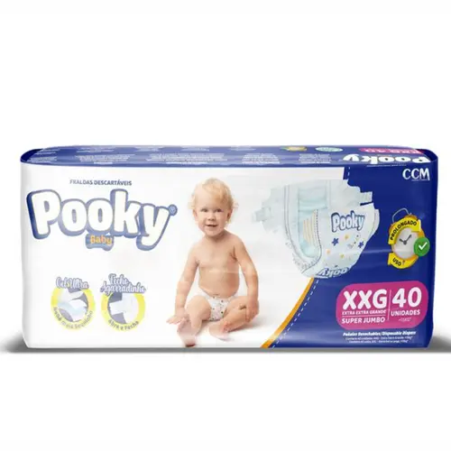 FRALDA XXG COM 40 UNIDADES SUPER JUMBO POOKY