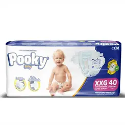 FRALDA XXG COM 40 UNIDADES SUPER JUMBO POOKY