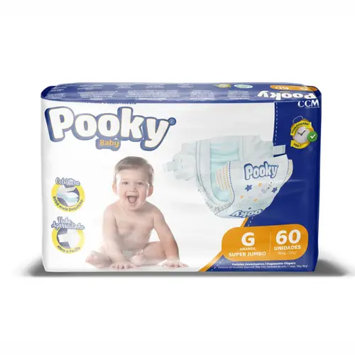 FRALDA G COM 60 UNIDADES SUPER JUMBO POOKY