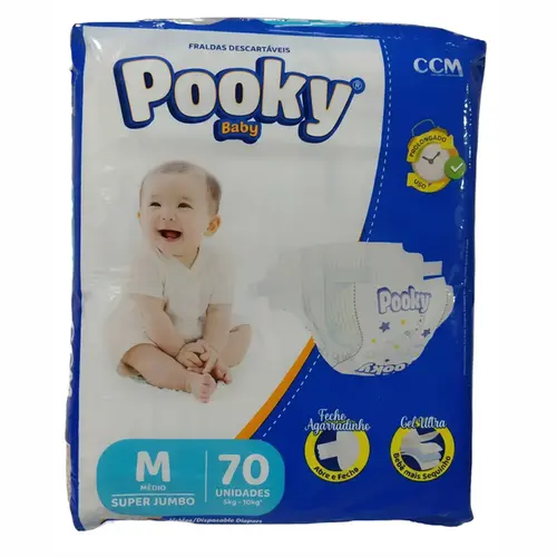 FRALDA M COM 70 UNIDADES SUPER JUMBO POOKY