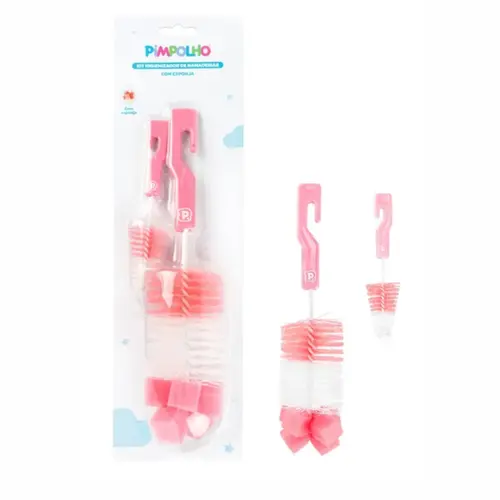 KIT HIGIENIZADOR DE MAMADEIRA ESPONJA ROSA PIMPOLHO REF-300275