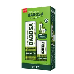 KIT SHAMPOO E CONDICIONADOR TRATAMENTO BABOSA EICO 800ML E 450ML