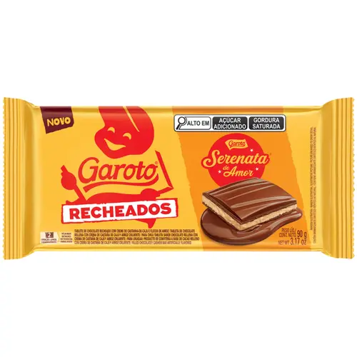 BARRA CHOCOLATE RECHEADO SERENATA DE AMOR GAROTO NESTLE 90G