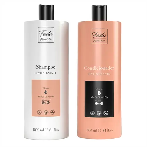 KIT SHAMPOO E CONDICIONADOR REVITALIZANTE FADA MADRINHA 1000ML