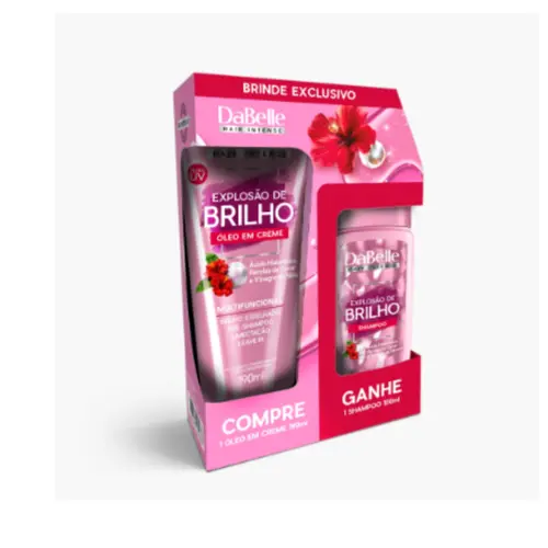KIT OLEO EM CREME E SHAMPOO EXPLOSAO BRILHO DABELLE 190ML E 100ML