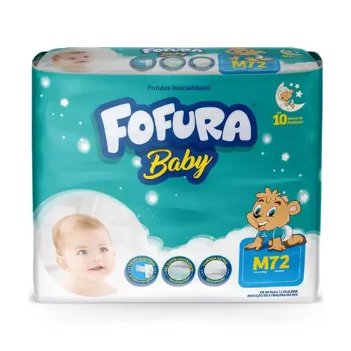FRALDA HIPER M COM 72 UNIDADES FOFURA BABY
