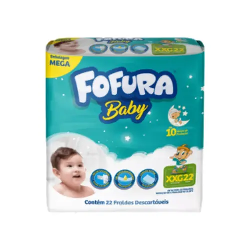 FRALDA MEGA XXG COM 22 UNIDADES FOFURA BABY