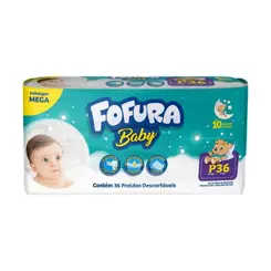 FRALDA MEGA P COM 36 UNIDADES FOFURA BABY