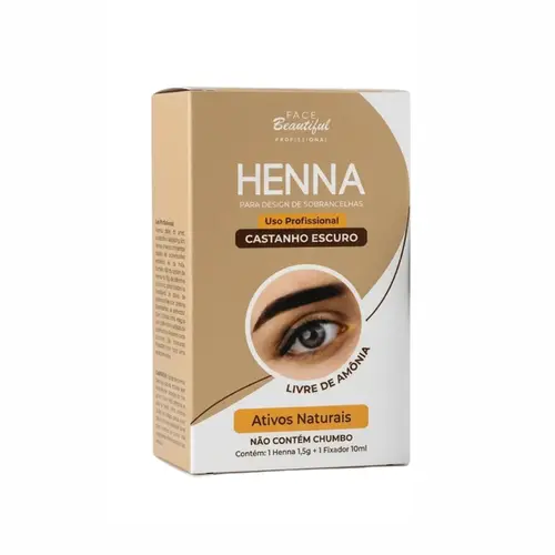 HENNA CASTANHO ESCURO LIVRE DE AMONIA BEAUTIFUL 1,5G