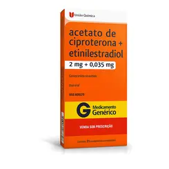 ACETATO DE CIPROTERONA E ETINILESTRADIOL 2MG + 0,035 COM 21 COMPRIMIDOS