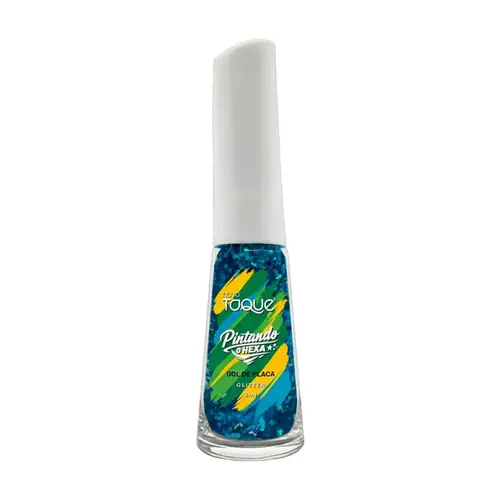 ESMALTE GOL DE PLACA GLITTER PINTANDO O HEXA NOVO TOQUE 8ML