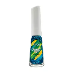 ESMALTE GOL DE PLACA GLITTER PINTANDO O HEXA NOVO TOQUE 8ML