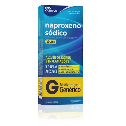 NAPROXENO SODICO 550MG COM 10 COMPRIMIDOS NEO QUIMICA