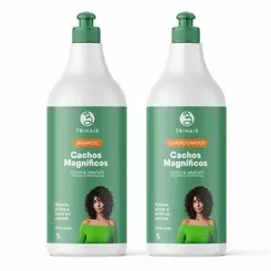 KIT SHAMPOO E CONDICIONADOR CACHOS MAGNIFICOS TRI HAIR 1L