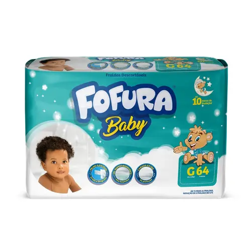 FRALDA G COM 64 UNIDADES FOFURA BABY
