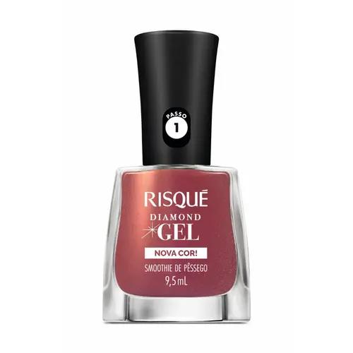 ESMALTE SMOOTHIE DE PESSEGO DIAMOND GEL RISQUE 9,5ML