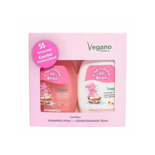 KIT INFANTIL SHAMPOO E CONDICIONADOR ROSA CHEIRINHO DE BEBE 210ML