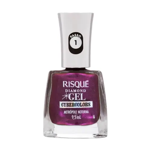 ESMALTE CYBERCOLOS METROPOLE NOTURNA DIAMOND GEL RISQUE 9,5ML