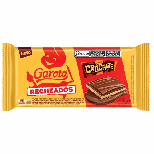 BARRA CHOCOLATE RECHEADOS CROCANTE GAROTO NESTLE 90G