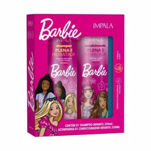 KIT INFANTIL SHAMPOO E CONDICIONADOR PLENA E HIDRATADA BARBIE IMPALA 250ML