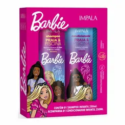 KIT INFANTIL SHAMPOO E CONDICIONADOR PRAIA E PISCINA BARBIE IMPALA 250ML