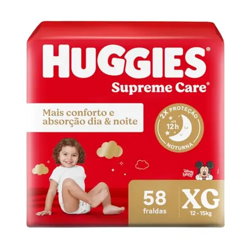 FRALDA XG COM 58 UNIDADES HUGGIES SUPREME CARE
