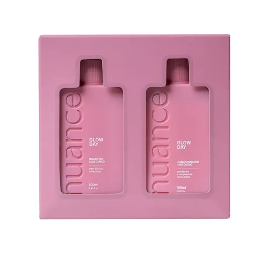 KIT SHAMPOO E CONDICIONADOR GLOW DAY NUANCE 100ML