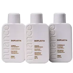 KIT SHAMPOO CONDICIONADOR E MASCARA BIOPLASTIA NUANCE 250ML E 250G