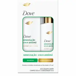 KIT SHAMPOO E CONDICIONADOR UMECTACAO COCO ANTIOXI DOVE 350ML E 175ML