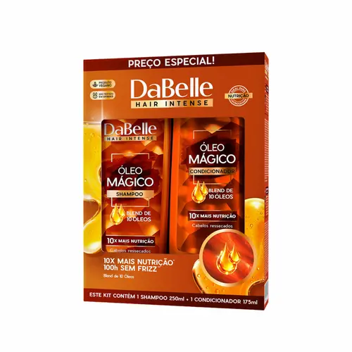KIT SHAMPOO E CONDICIONADOR OLEO MAGICO DABELLE 250ML E 175ML