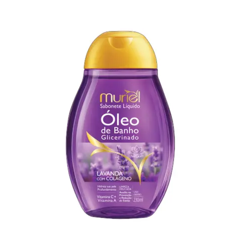 SABONETE LIQUIDO OLEO DE BANHO GLICERINADO LAVANDA E COLAGENO MURIEL 230ML