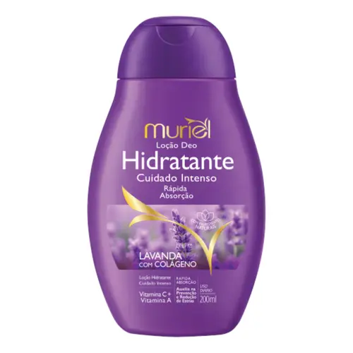 LOCAO DEO HIDRATANTE LAVANDA E COLAGENO MURIEL 200ML