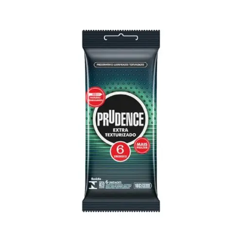 PRESERVATIVO EXTRA TEXTURIZADO COM 6 UNIDADES PRUDENCE