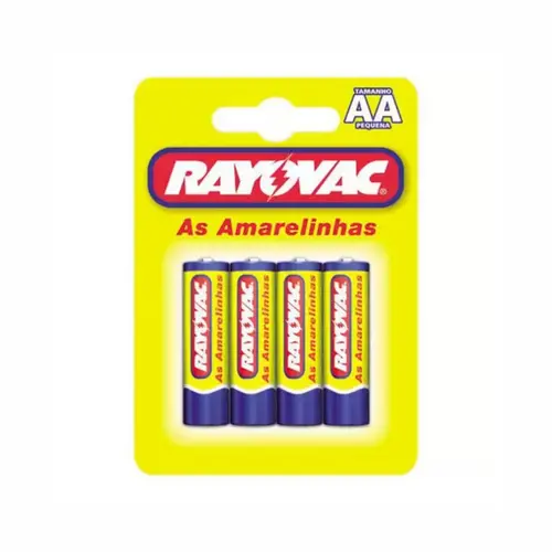 PILHA AA TAMANHO PEQUENA RAYOVAC COM 4 UNIDADES