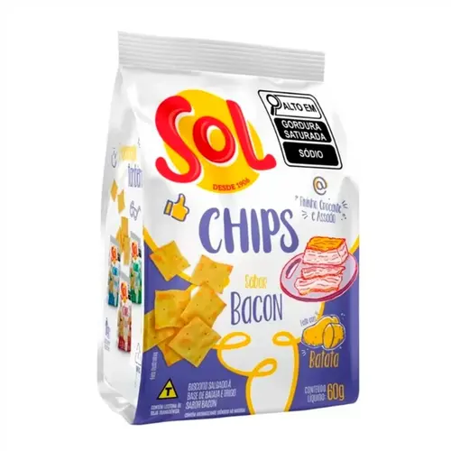 SALGADINHO BACON CHIPS SOL 60G